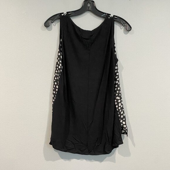 Black and White Polka Dot Silk Top by August - Size Small - Picture 3 of 5